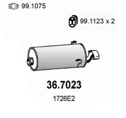 Silencieux arrière (Pot d'échappement) ASSO MARMITTE srl ref. 36.7023