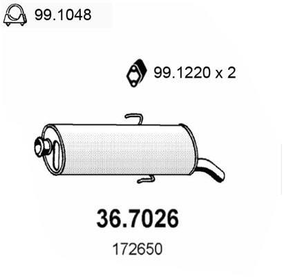 Silencieux arrière (Pot d'échappement) ASSO MARMITTE srl ref. 36.7026