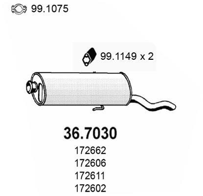 Silencieux arrière (Pot d'échappement) ASSO MARMITTE srl ref. 36.7030