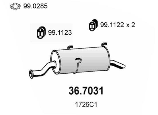 Silencieux arrière (Pot d'échappement) ASSO MARMITTE srl ref. 36.7031