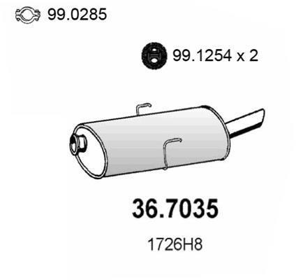 Silencieux arrière (Pot d'échappement) ASSO MARMITTE srl ref. 36.7035