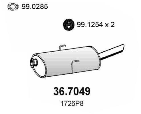 Silencieux arrière (Pot d'échappement) ASSO MARMITTE srl ref. 36.7049