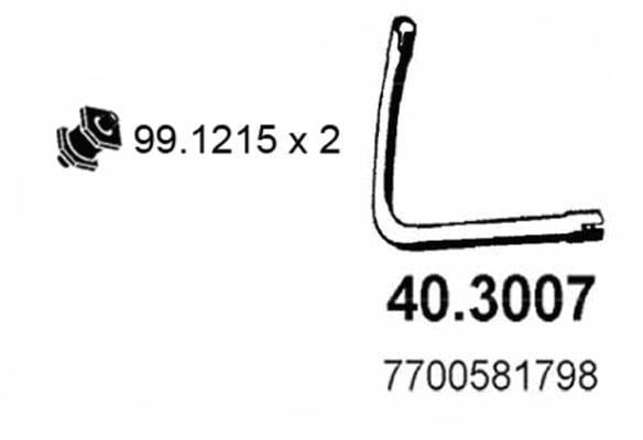 Tuyau d'échappement (Tuyau d'échappement) ASSO MARMITTE srl ref. 40.3007