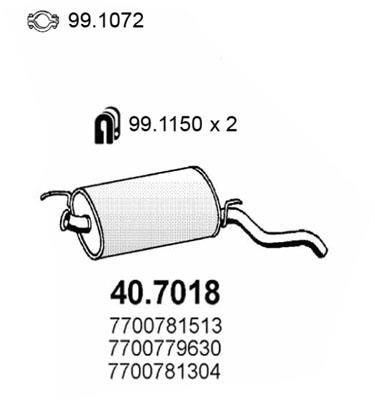 Silencieux arrière (Pot d'échappement) ASSO MARMITTE srl ref. 40.7018