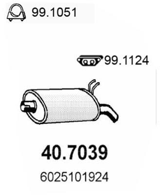 Silencieux arrière (Pot d'échappement) ASSO MARMITTE srl ref. 40.7039