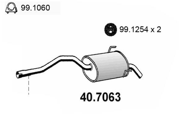Silencieux arrière (Pot d'échappement) ASSO MARMITTE srl ref. 40.7063
