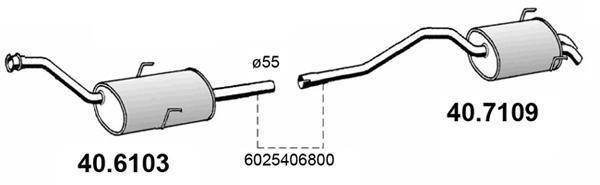 Silencieux arrière (Pot d'échappement) ASSO MARMITTE srl ref. 40.7109