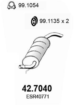 Silencieux arrière (Pot d'échappement) ASSO MARMITTE srl ref. 42.7040