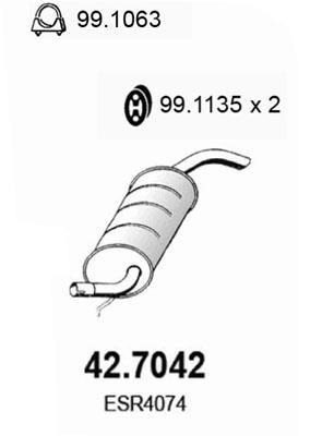 Silencieux arrière (Pot d'échappement) ASSO MARMITTE srl ref. 42.7042