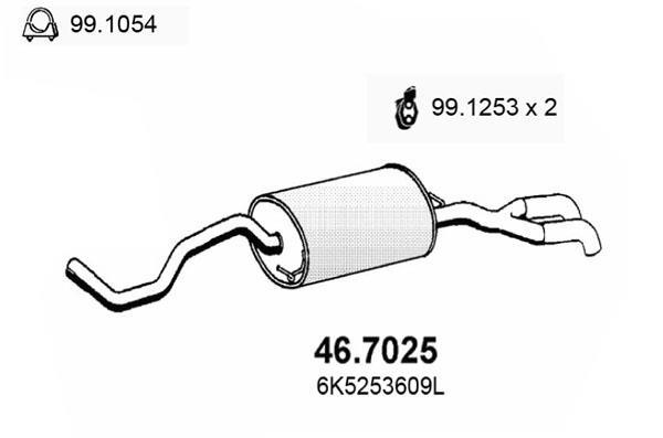 Silencieux arrière (Pot d'échappement) ASSO MARMITTE srl ref. 46.7025