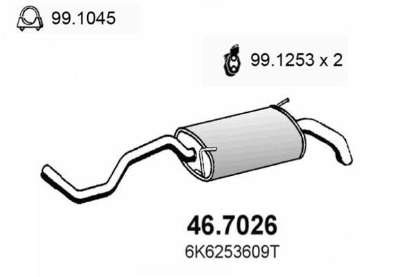 Silencieux arrière (Pot d'échappement) ASSO MARMITTE srl ref. 46.7026