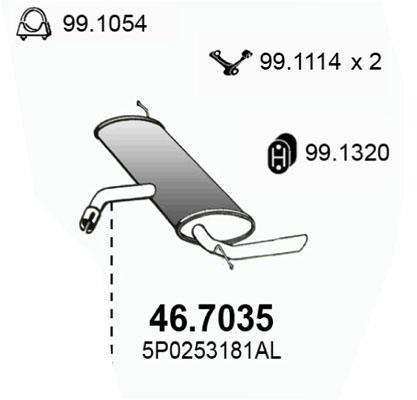 Silencieux arrière (Pot d'échappement) ASSO MARMITTE srl ref. 46.7035