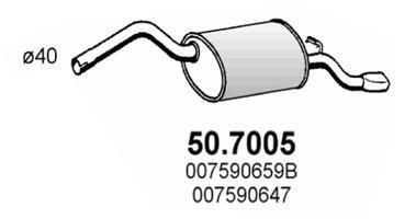 Silencieux arrière (Pot d'échappement) ASSO MARMITTE srl ref. 50.7005