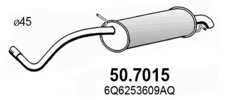 Silencieux arrière (Pot d'échappement) ASSO MARMITTE srl ref. 50.7015