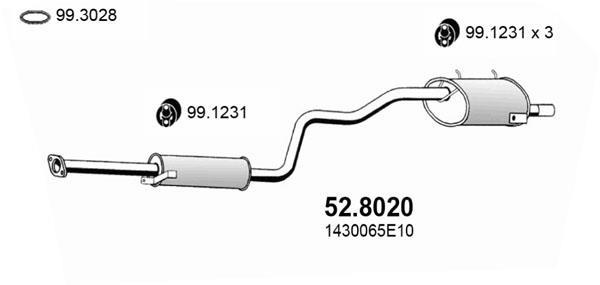 Silenciador trasero ASSO MARMITTE srl ref. 52.8020