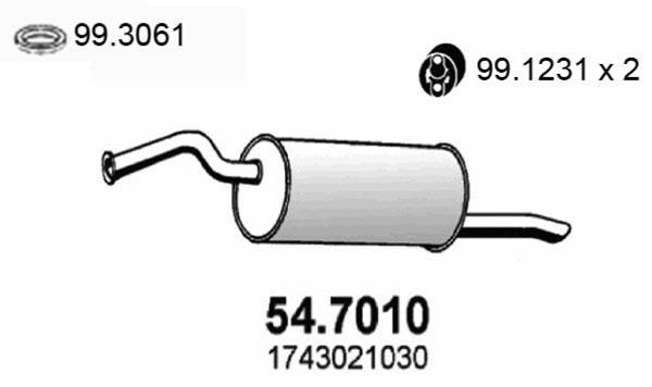 Silencieux arrière (Pot d'échappement) ASSO MARMITTE srl ref. 54.7010