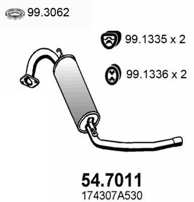 Silencieux arrière (Pot d'échappement) ASSO MARMITTE srl ref. 54.7011