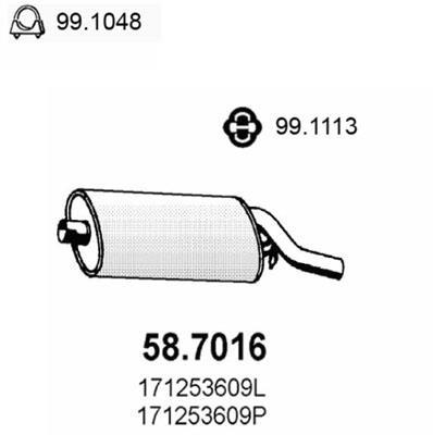 Silencieux arrière (Pot d'échappement) ASSO MARMITTE srl ref. 58.7016