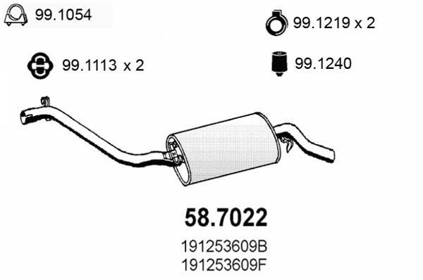 Silencieux arrière (Pot d'échappement) ASSO MARMITTE srl ref. 58.7022