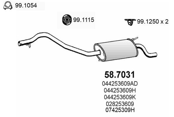 Silencieux arrière (Pot d'échappement) ASSO MARMITTE srl ref. 58.7031