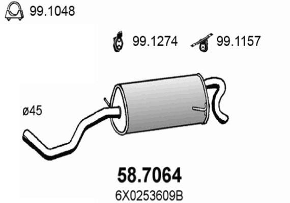 Silencieux arrière (Pot d'échappement) ASSO MARMITTE srl ref. 58.7064