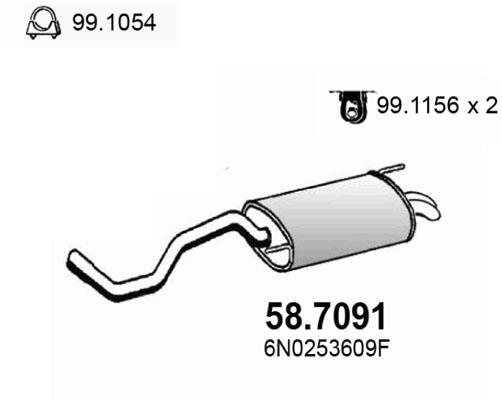 Silencieux arrière (Pot d'échappement) ASSO MARMITTE srl ref. 58.7091