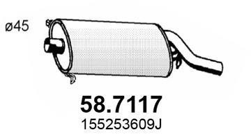 Silencieux arrière (Pot d'échappement) ASSO MARMITTE srl ref. 58.7117