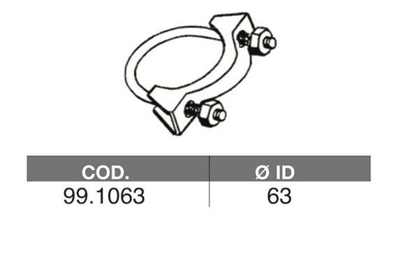 Raccord de tuyau, système d'échappement (Manchon d'échappement) ASSO MARMITTE srl ref. 99.1063