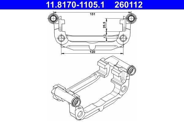 Suporte, pinça de travão ATE ref. 11.8170-1105.1