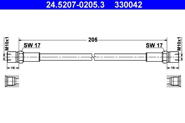 Flexible de frein (Durite de frein) ATE ref. 24.5207-0205.3