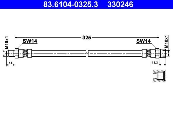 Flexible de frein (Durite de frein) ATE 83.6104-0325.3