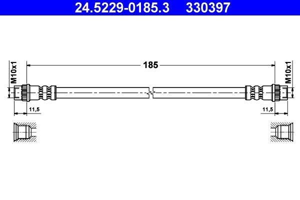 Flexible de frein (Durite de frein) ATE ref. 24.5229-0185.3