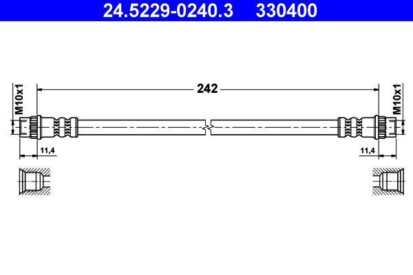 Flexible de frein (Durite de frein) ATE ref. 24.5229-0240.3