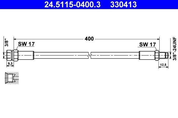 Flexible de frein (Durite de frein) ATE ref. 24.5115-0400.3