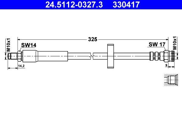 Flexible de frein (Durite de frein) ATE 24.5112-0327.3