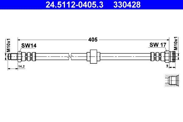 Flexible de frein (Durite de frein) ATE 24.5112-0405.3