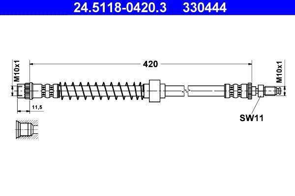 Flexible de frein (Durite de frein) ATE ref. 24.5118-0420.3