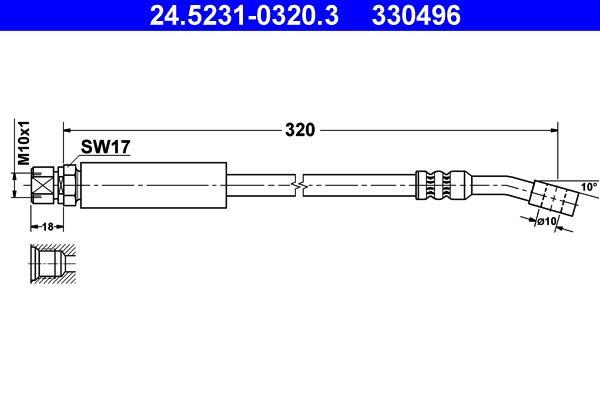 Flexible de frein (Durite de frein) ATE ref. 24.5231-0320.3