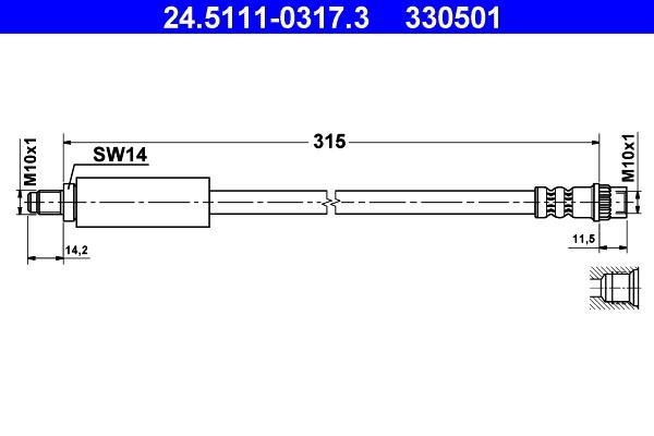 Flexible de frein (Durite de frein) ATE 24.5111-0317.3