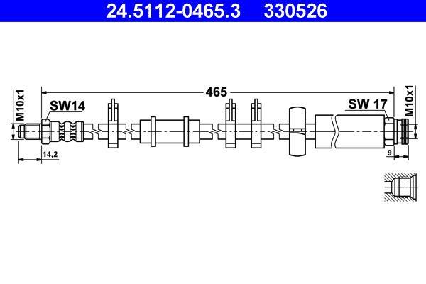 Flexible de frein (Durite de frein) ATE 24.5112-0465.3