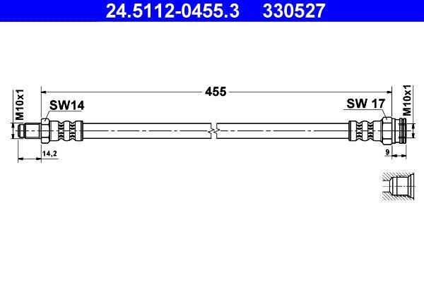 Flexible de frein (Durite de frein) ATE 24.5112-0455.3