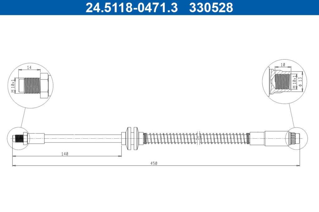 Flexible de frein (Durite de frein) ATE ref. 24.5118-0471.3