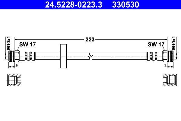 Flexible de frein (Durite de frein) ATE ref. 24.5228-0223.3