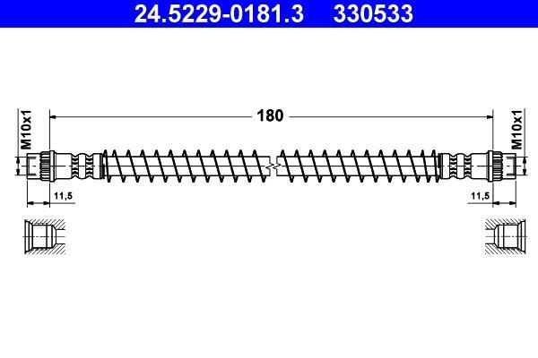Flexible de frein (Durite de frein) ATE ref. 24.5229-0181.3