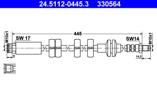 Flexible de frein (Durite de frein) ATE 24.5112-0445.3