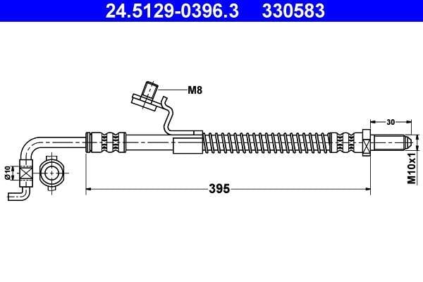 Flexible de frein (Durite de frein) ATE ref. 24.5129-0396.3