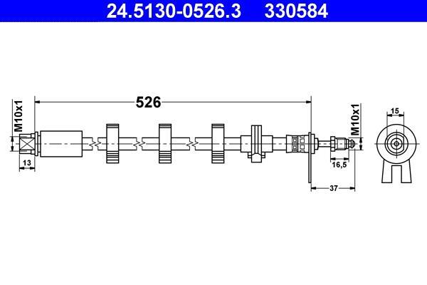 Flexible de frein (Durite de frein) ATE 24.5130-0526.3