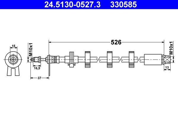 Flexible de frein (Durite de frein) ATE ref. 24.5130-0527.3