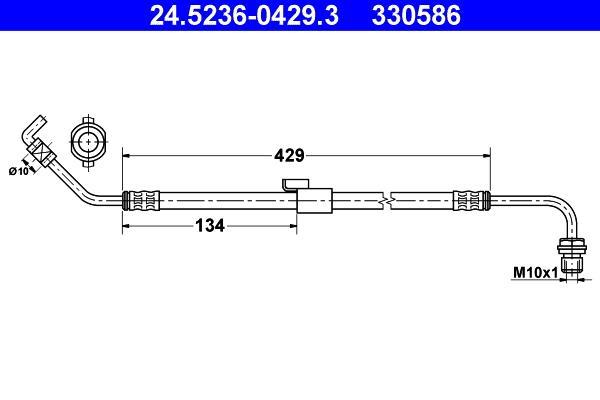 Flexible de frein (Durite de frein) ATE ref. 24.5236-0429.3