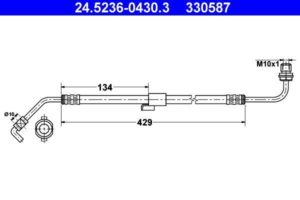 Flexible de frein (Durite de frein) ATE 24.5236-0430.3